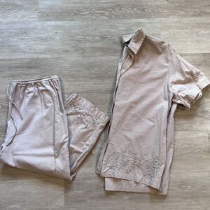Jane Ashley Matching Two Piece 100% Cotton Set Women's-Size L